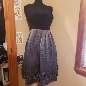 Elegant Black and Gray Sleeveless Dress  By Collection Dressbarn Size 8